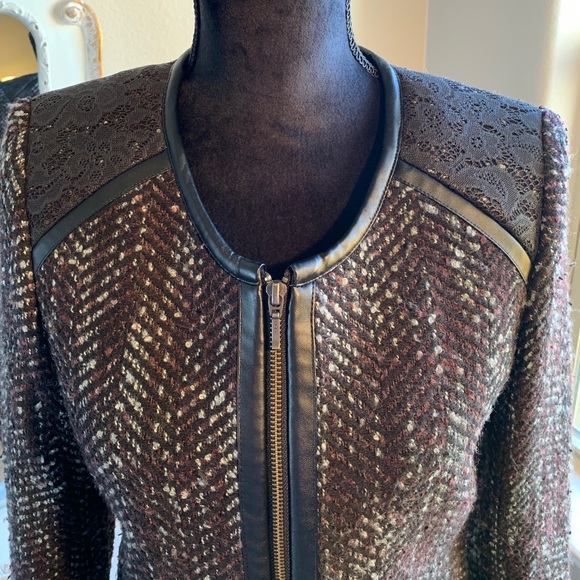 hinge Jackets & Blazers - Hinge Jacket Black/Grey/Mauve Wool & Faux Leather